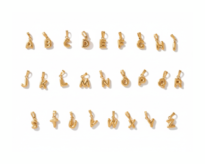 Bubble Letter Charms Gold or Silver