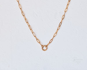 Evelyn paperclip charm necklace Gold or Silver