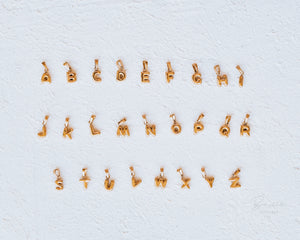 Bubble Letter Charms Gold or Silver