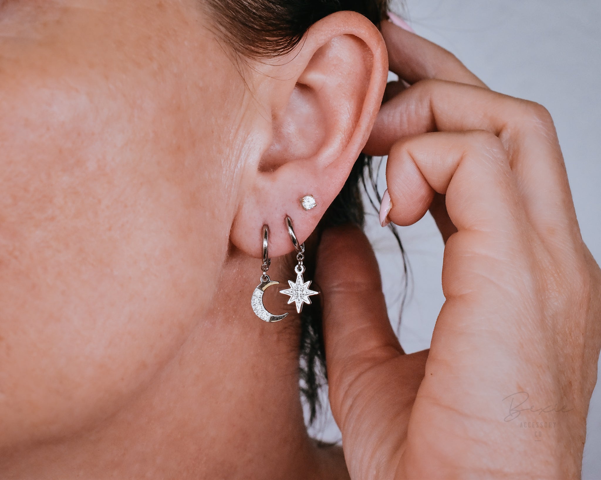 Hoop earrings star shop