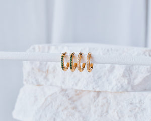 Jolie sparkle hoop earrings Gold