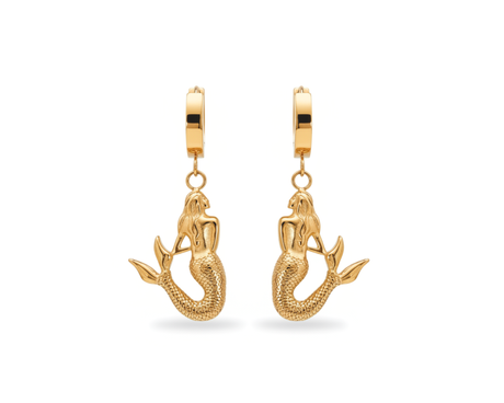 Sirena gold mermaid hoop earrings | Australia's best selling affordable, waterproof, tarnish proof surgical steel jewellery